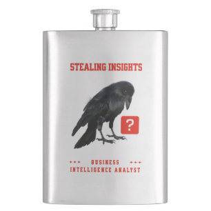 Crow Business Intelligence Analyst Hip Flask
