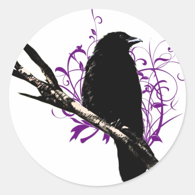 Crow Classic Round Sticker (Front)