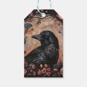 Crow "Cottage Core" floral Country. Goth Gift Tags