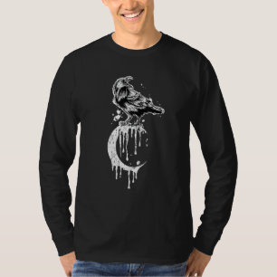 Crow Crescent Moon Rose Aesthetic Occult Raven Got T-Shirt