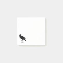 Crow Drawing and Naw Silhouette in Black