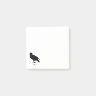 Crow Drawing and Naw Silhouette in Black Post-it Notes