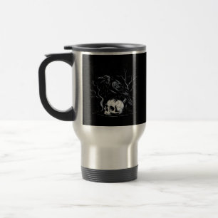 Crow, F-Caw-F Bird Moon Gothic Adult Humour Travel Mug