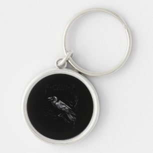 Crow, F-Caw-F Bird Retro Classic Key Ring