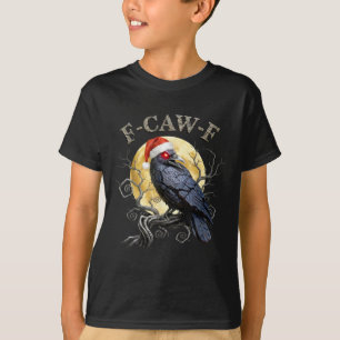 Crow F-CAW-F Black Bird, Gothic Christmas Santa Ha T-Shirt