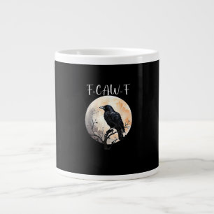 Crow F-Caw-F Funny Bird Aesthetic Casual Large Coffee Mug