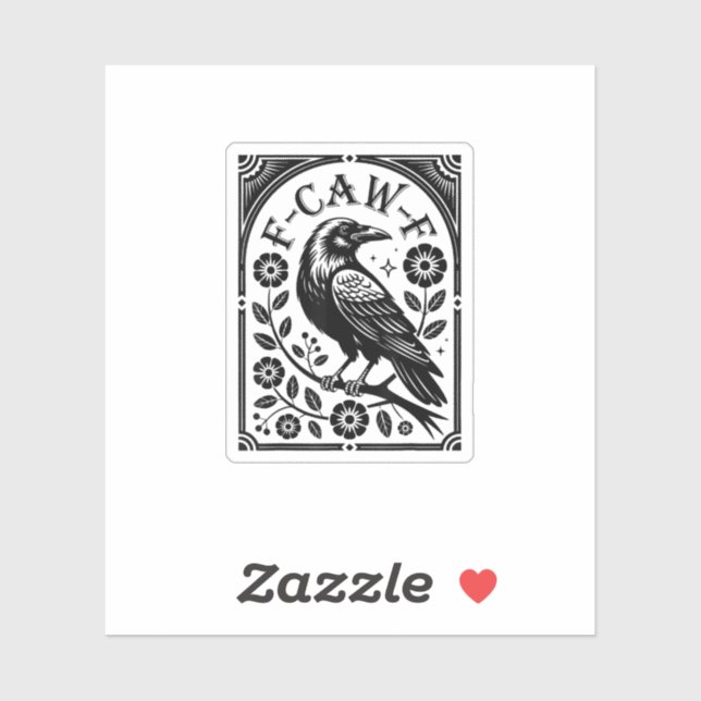 Crow, F-Caw-F Funny Bird Aesthetic Graphic (Sheet)