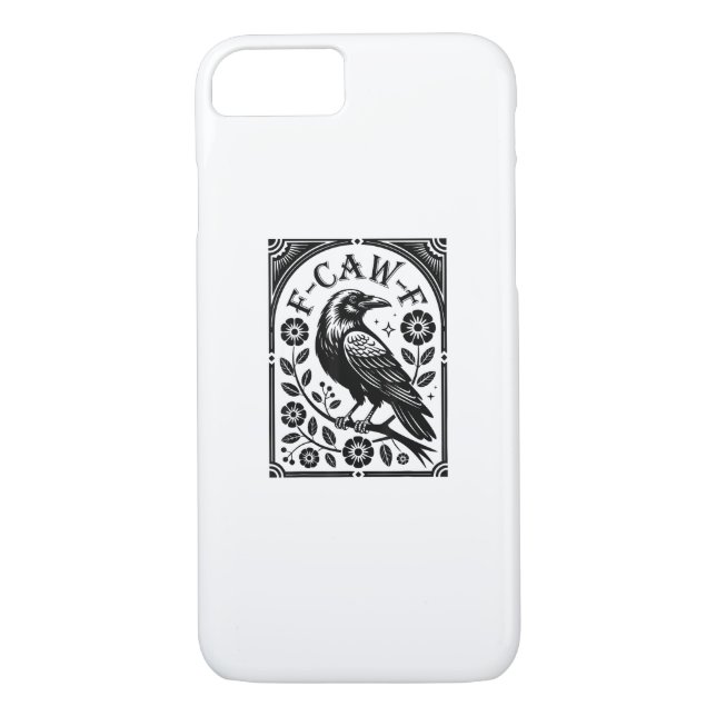 Crow, F-Caw-F Funny Bird Aesthetic Graphic Case-Mate iPhone Case (Back)