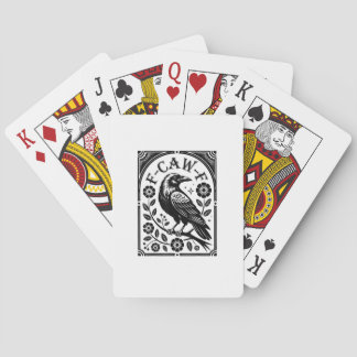 Crow, F-Caw-F Funny Bird Aesthetic Graphic Playing Cards
