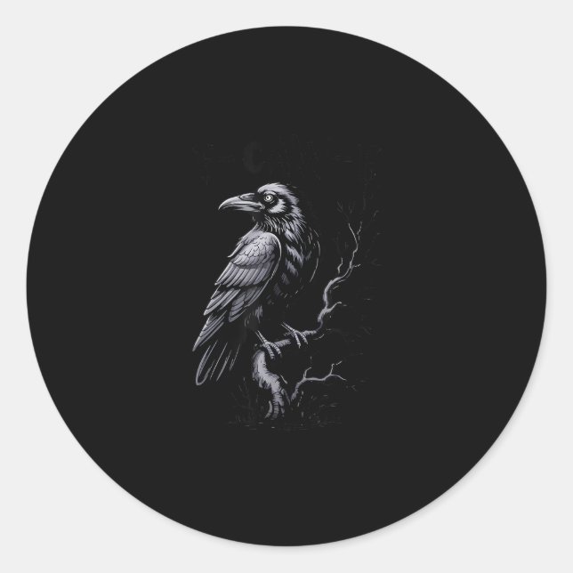 Crow, F-Caw-F Funny Bird Classic Cool Round Sticker (Front)