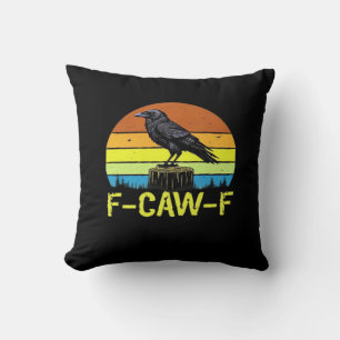 Crow F-Caw-F Funny Bird Classic Minimal Clean Cushion