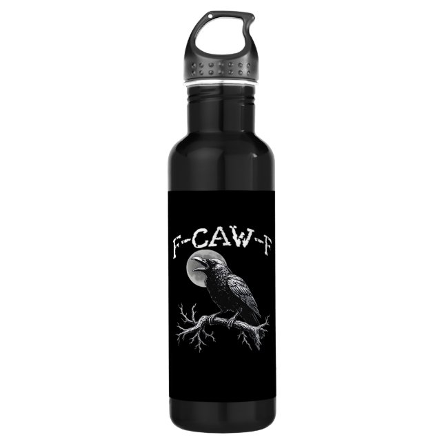 Crow F-Caw-F Funny Bird Cool Unique 710 Ml Water Bottle (Front)