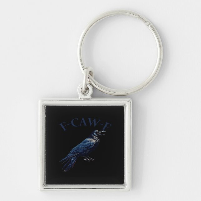 Crow, F-Caw-F Funny Bird Creative Casual Key Ring (Front)