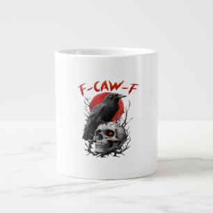 Crow, F-Caw-F Funny Bird F-Caw-F Moon Gothic Adult Large Coffee Mug