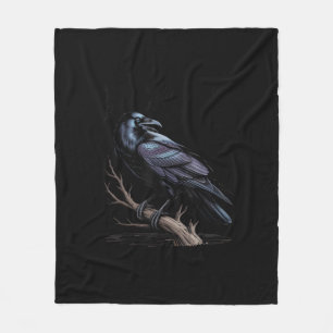Crow, F-Caw-F Funny Bird Funny Quote Fleece Blanket
