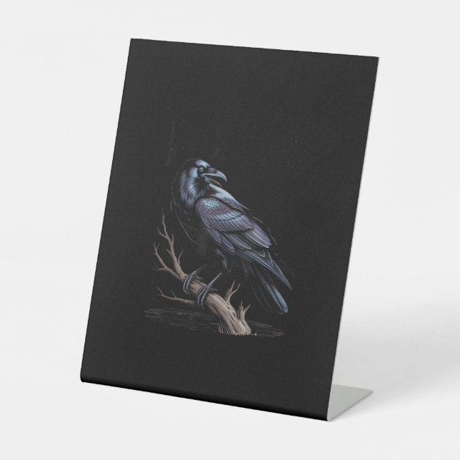 Crow, F-Caw-F Funny Bird Funny Quote Pedestal Sign (Front)