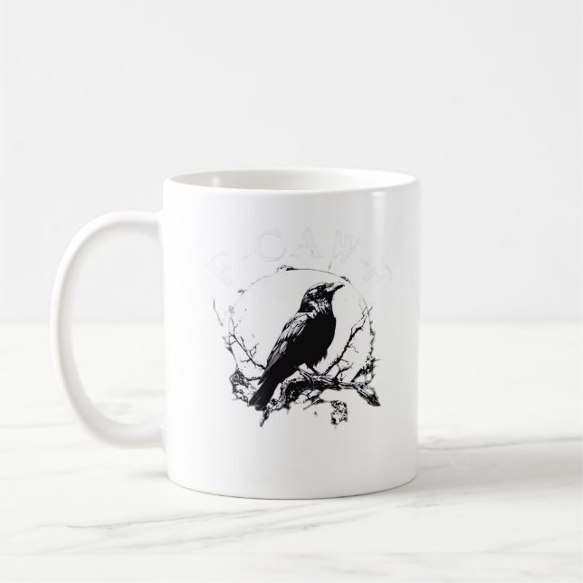 Crow, F-Caw-F Funny Bird Funny Trendy Coffee Mug (Left)
