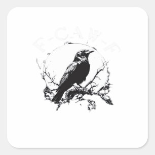 Crow, F-Caw-F Funny Bird Funny Trendy Square Sticker