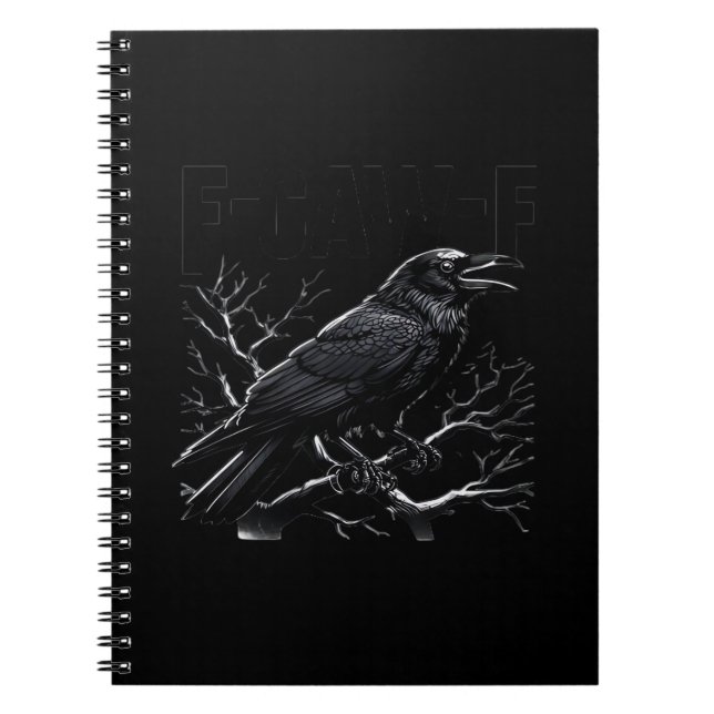 Crow, F-Caw-F Funny Bird Minimal Clean Notebook (Front)