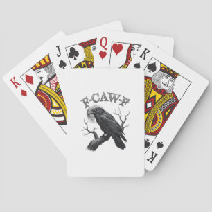 Crow, F-Caw-F Funny Bird Moon Gothic Adult Humor C Playing Cards