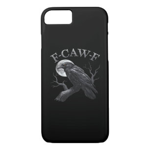 Crow F-Caw-F Funny Bird Moon Gothic Adult Humor Cr Case-Mate iPhone Case