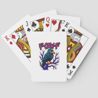 Crow, F-Caw-F Funny Bird Moon Gothic Adult Humor M Playing Cards