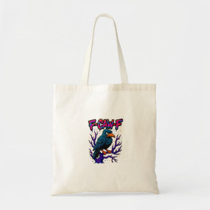 Crow, F-Caw-F Funny Bird Moon Gothic Adult Humor M Tote Bag