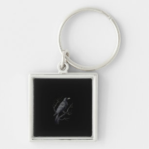 Crow, F-Caw-F Funny Bird Moon Gothic Adult Humor T Key Ring