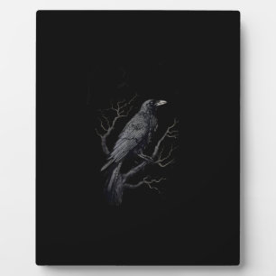 Crow, F-Caw-F Funny Bird Moon Gothic Adult Humor T Plaque