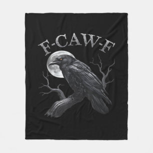 Crow F-Caw-F Funny Bird Moon Gothic Adult Humour C Fleece Blanket