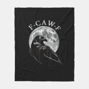 Crow F-Caw-F Funny Bird Moon Gothic Adult Humour C Fleece Blanket