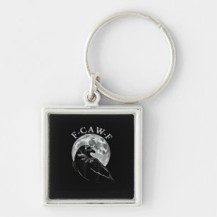 Crow F-Caw-F Funny Bird Moon Gothic Adult Humour C Key Ring