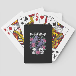 Crow F-Caw-F Funny Bird Moon Gothic Adult Humour M Playing Cards