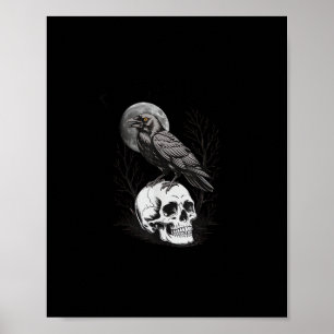 Crow, F-Caw-F Funny Bird Moon Gothic Adult Humour  Poster
