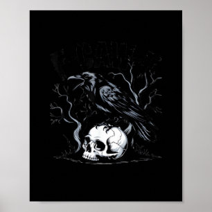 Crow, F-Caw-F Funny Bird Moon Gothic Adult Humour Poster