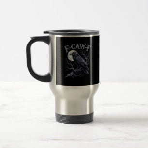 Crow F-Caw-F Funny Bird Moon Gothic Adult Humour R Travel Mug