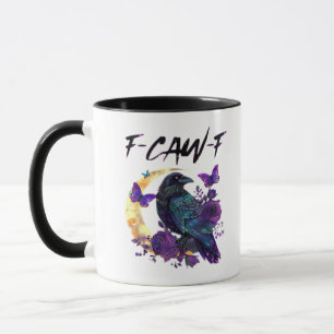 Crow F Caw F Funny Bird Moon Gothic Design Mug