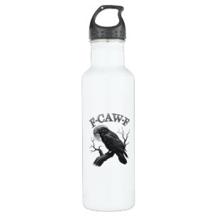 Crow, F-Caw-F Funny Bird Moon Gothic Tri-Blend Cre 710 Ml Water Bottle