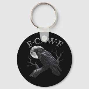 Crow F-Caw-F Funny Bird Moon Retro Classic Key Ring