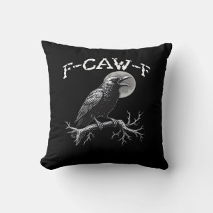 Crow F-Caw-F Funny Bird Retro Classic Cushion
