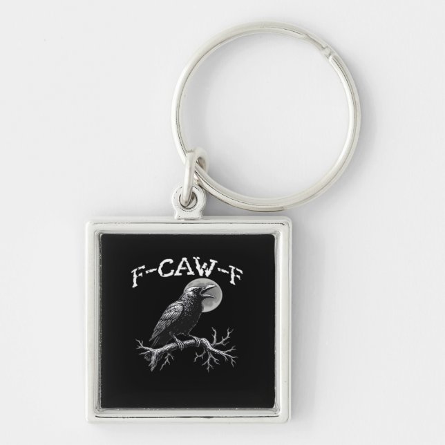 Crow F-Caw-F Funny Bird Retro Classic Key Ring (Front)
