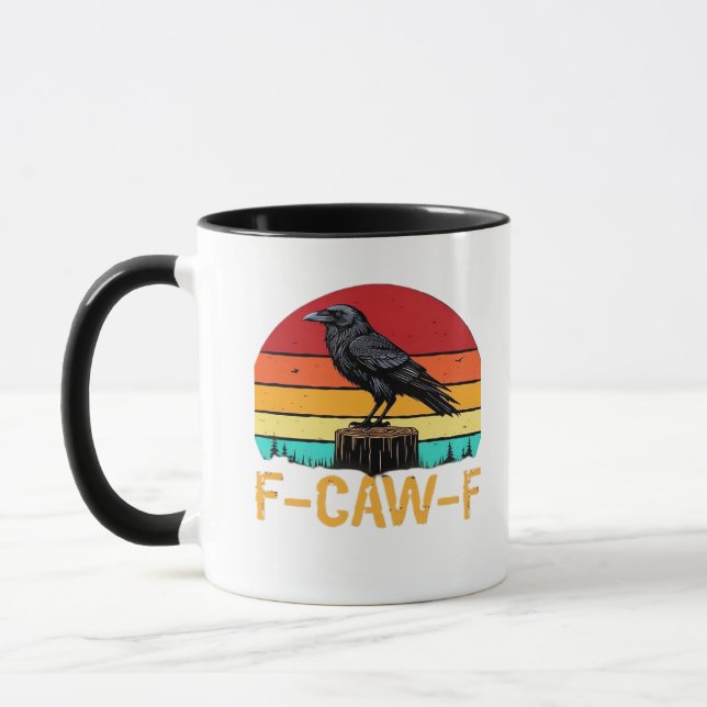 Crow, F-Caw-F Funny Bird Retro Classic Mug (Left)