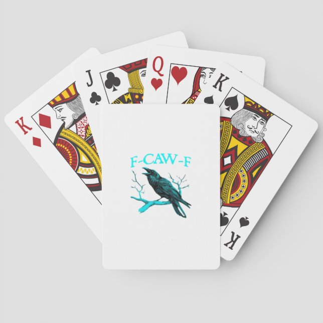 Crow F-Caw-F Funny Bird Retro Playing Cards (Back)