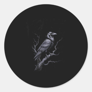 Crow F-Caw-F Funny Bird Saying Humor Meme Classic Round Sticker