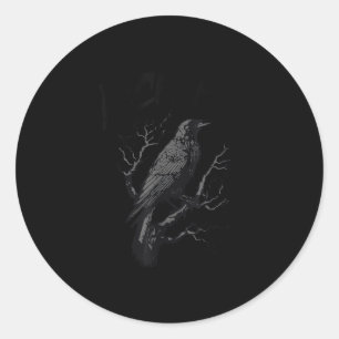 Crow, F-Caw-F Funny Bird Vintage Style Classic Round Sticker