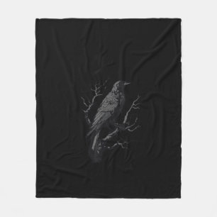 Crow, F-Caw-F Funny Bird Vintage Style Fleece Blanket