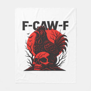 Crow F-Caw-F Funny Gothic Humor Fleece Blanket