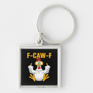 Crow F-Caw-F Funny Humour Gothic Key Ring