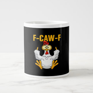 Crow F-Caw-F Funny Humour Gothic Large Coffee Mug