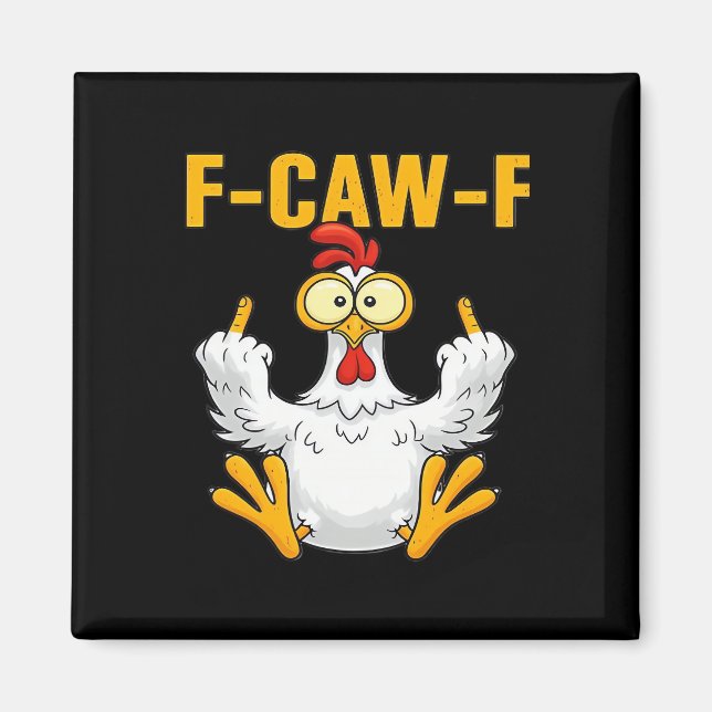 Crow F-Caw-F Funny Humour Gothic Magnet (Front)